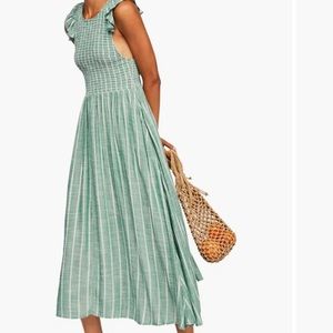 Free People Butterflies Chambray Midi Dress S